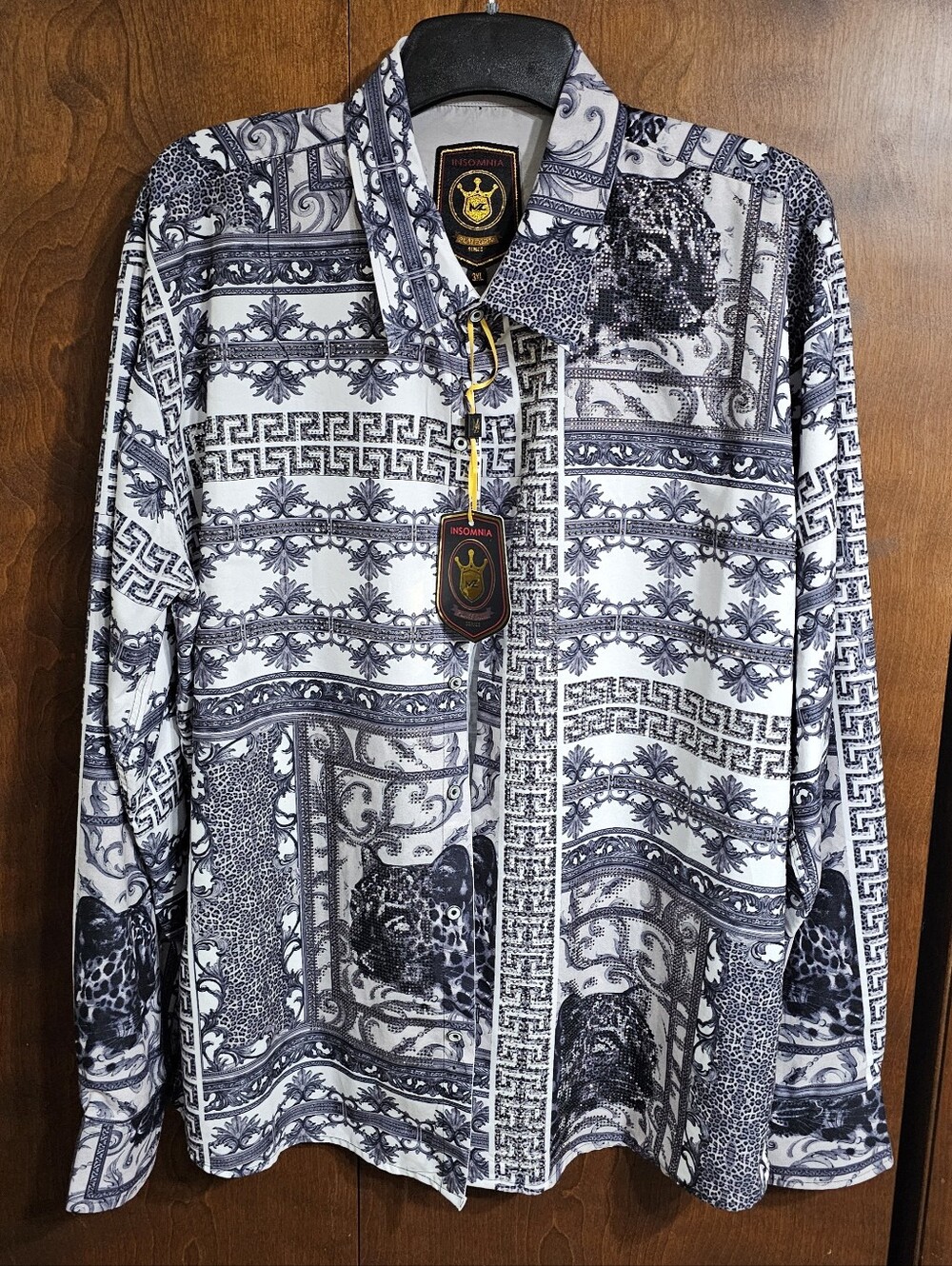 Insomnia Men's 3xl Long Sleeve Button Down Shirt NWT